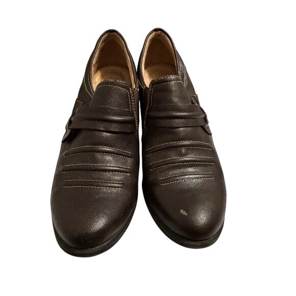 Naturalizer - Women's Kaz Brown Faux Leather Block Heeled Ankle Booties Size 8M - Picture 2 of 9